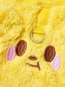 PETSIN 1 Atuendo para mascotas con estilo japonés e coreano Ins, aislamiento de peluche, color amarillo limón, ropa para perros y gatos, chaleco bordado de oso de peluche, se puede quitar - Amarillo - Ver 4