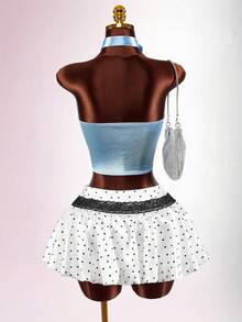 Amplova 低腰浪漫波点蕾丝腰带公主泡泡裙 - 彩色 - 查看 10