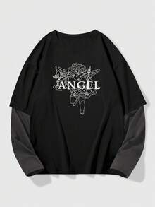 ROMWE MEN Grunge Punk 男士双色复古修身抽绳口袋运动裤，适合日常休闲穿着 - 彩色 - 查看 1