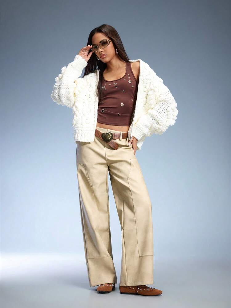 CUCCOO GRLICON Women's Studded Design Casual Versatile Flat Loafers For Christmas