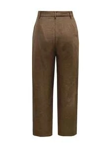 Airaco Conjunto de pantalón y parte superior de manga larga con solapa entallada de tweed de un solo abotonado para hombre - Marrón Mocha - Ver 5