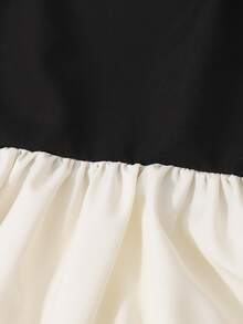 Teen Girls Elegant Style Pink Bow Sleeveless Camisole Mini Dress, Waist Cinched, Suitable For Vacation, Party, Daily Wear, Spring/Summer - Black - View 5