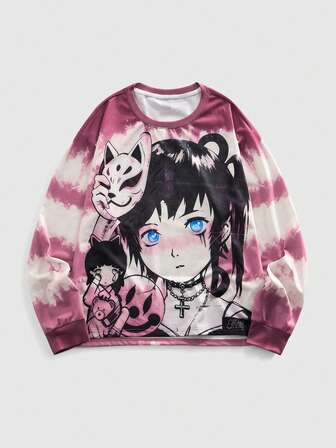 Moderner, markanter Pastel Goth Anime Subkultur cooles grafisches Kapuzenshirt