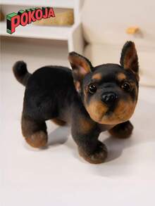 POKOJA LAND - SELECTS 8.6英寸椋鸟，法国斗犬毛绒玩具，仿真逼真，柔软手工制作，卧姿可爱，适合男孩女孩，是送给各个年龄段和各种场合的可爱礼物。