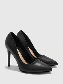 CUCCOO BIZCHIC Women's Fashionable Elegant Pointed Toe High Heels For Christmas - Black - View 7