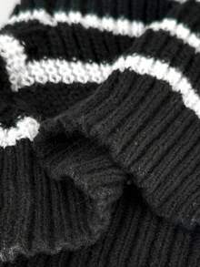 StreetHx Streetwear Women's Colorblock Off-Shoulder Beaded Slim Fit Long Sleeve Sweater, Autumn/Winter - Multicolor - View 7