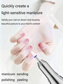 Teckwe 高速电动指甲锉套装 - 便携式美甲仪，带磨头，1200mAh