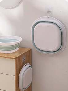 6PCS Folding Basin,Wrist Strap,Wash Basin,Vegetable Basin, Foot Basin, Easy To Clean, Lightweight And Retractable, Suitable For Home, Dormitory And Outdoor Camping Travel. Used For Camping Sinks And Home Laundry Basins, Buckets, Water Containers , Fruit And Vegetable Wash Basin, Cleaning Supplies - Blue - View 7
