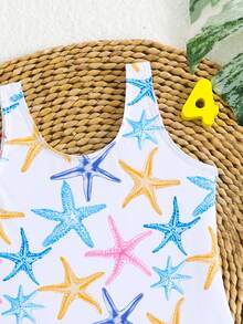 女婴印花连体泳衣 - 彩色 - 查看 4