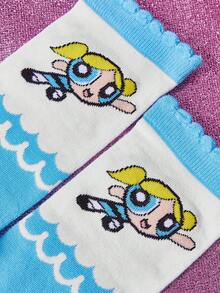 THE POWERPUFF GIRLS X SHEIN Women Crew Socks - Multicolor - View 3