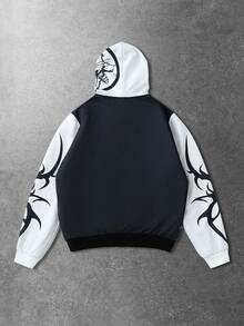 ROMWE MEN Men's Casual Loose Fit Long Sleeve Hoodie Sweatshirt - Multicolor - View 2