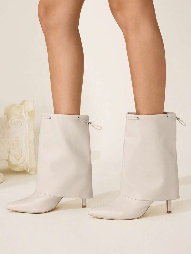 CUCCOO CHICEST Women's PU Leather Versatile Fashion Mid-Calf Boots For Christmas