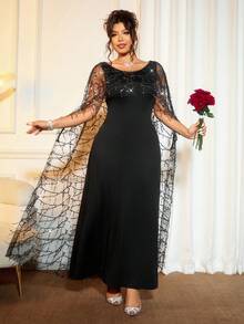 Cravure Robe de soirée moulante à paillettes pour femmes grandes tailles