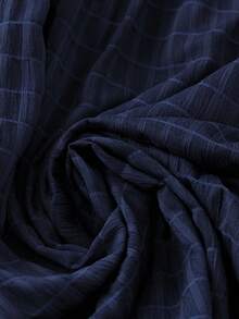 GlowEve Women's Front Button Textured Pleated Round Neck Camisole - Navy Blue - View 4