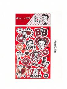Betty Boop x SHEIN Love Sparkle Stickers, Shiny Stickers, DIY Decoration, Love, Kiss,Heart,Gift Ideas,Party,Holiday,Valentine's Day - Multicolor - View 3