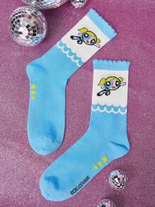THE POWERPUFF GIRLS X SHEIN Women Crew Socks - Multicolor - View 4