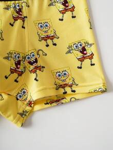 SpongeBob SquarePants | SHEIN Tween Boy 3pcs Cute Cartoon Print Contrast Waist Comfortable Boxer Briefs