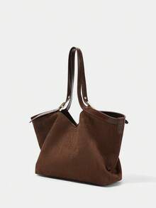 SHECARRY FASHIONABLE VERSATILE CASUAL LARGE CAPACITY WOMEN HANDBAG - Coffee - View 2