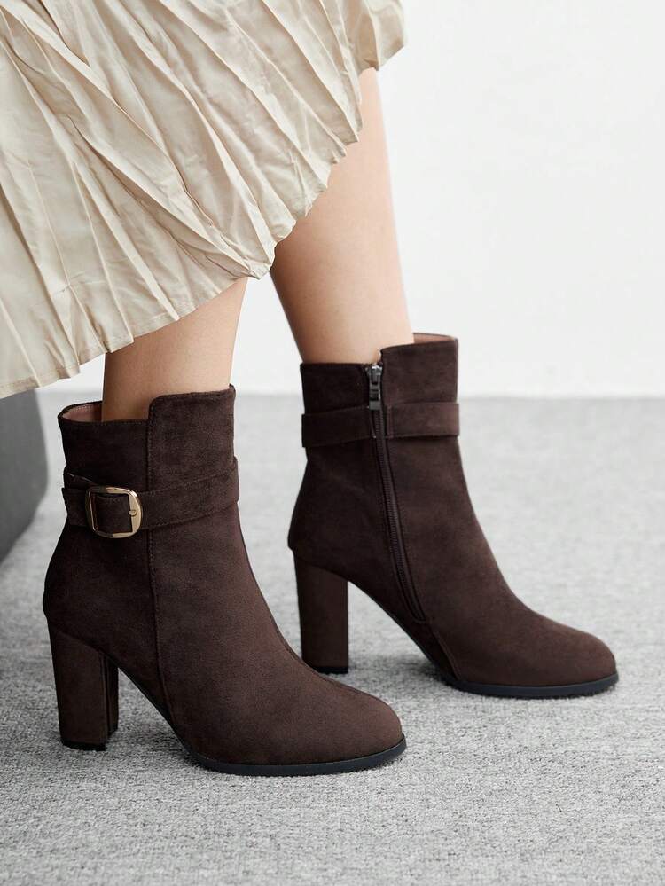 CUCCOO BIZCHIC Damen Mode vielseitige Pendelstiefeletten mit Blockabsatz