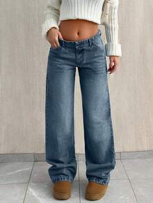 SHEIN TALL CASUAL LOW WAIST BAGGY LOOSE STRAIGHT LEG JEAN Jeans For Women Wide Leg Pants