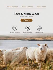 GLOWMODE 80% Merino Wool Warm Soft Wide Knit Jacquard Headband Autumn Winter Outdoors Daily Active Wear