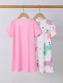 Young Girls Pajamas-2 Piece Pajama Set Spring To Summer - Multicolor - View 7
