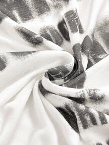 ROMWE Grunge Punk 浪漫朋克风十字架字母印花露肩长袖T恤（女款） - 杏色 - 查看 4