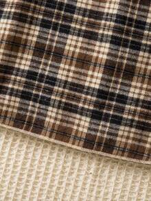 Emery Rose Kids 女童格纹荷叶边蝴蝶结装饰休闲连衣裙 - 黑與白 - 查看 13