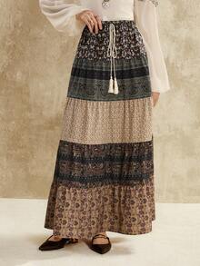 Florisole Váy thắt eo họa tiết hoa nhỏ thanh lịch dành cho nữ, mùa thu - Nhiều màu - Xem 7