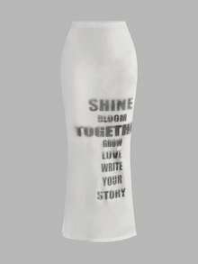 ROMWE Avant Avant-Garde Subculture Low-Waist Women's Skirt - White - View 1