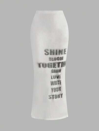 ROMWE Avant Falda de cintura baja de mujer de vanguardia y subcultura