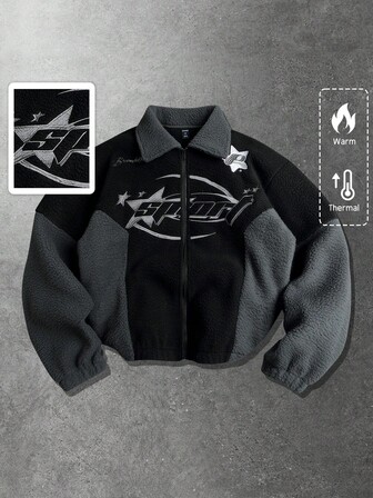 Street Life Chaqueta americana de estilo callejero y patchwork, unisex, para otoño/invierno