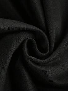 ROMWE MEN Prep 男士V领字母数字印花休闲百搭通勤长袖卫衣，秋冬款 - 黑與白 - 查看 7