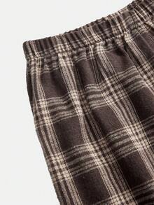 Girlism 少女格子日常穿着抓绒足球/运动裤 黑白运动阔腿裤 - 彩色 - 查看 5