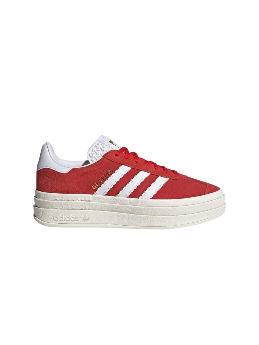 Adidas Gazelle Bold 女士运动鞋 红色 ID6990 - 紅色/雲白/金金屬色 - 查看 1