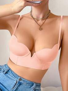 DesireSculpt 2pcs Set Of Solid Color Asymmetric Cup Design Women's Bras With Underwire - Multicolor - View 8