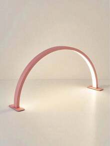 1pc White/Pink Half Moon Nail Lamp,USB Push Button Plug Desktop Lamp, For Nail Fill Lighting, Vanity, Handmade Desk, Nightstand, Monochromatic White Light - Multicolor - View 3