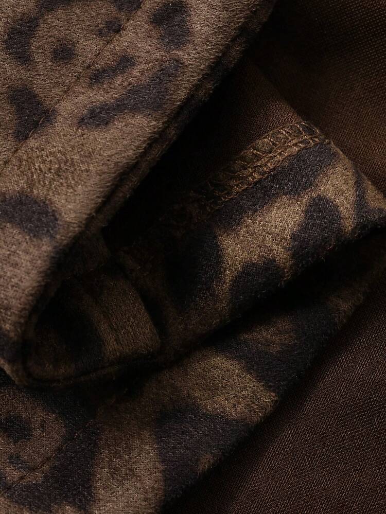 Single-Breasted Lapel Versatile Design Blazer Jacket, Leopard Print Women Windbreaker Women Coats