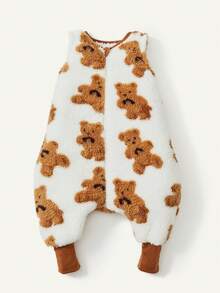 Cozy Pixies 1件婴儿睡袋，加厚小熊印花分腿睡袋 - 彩色 - 查看 3