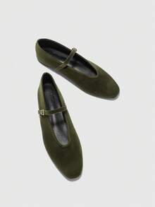 CUCCOO BIZCHIC Solid Color Fashionable Comfortable Versatile Casual Flat Shoes, Suitable For Walking, Travel And Vacation For Christmas Valentine's Day - Green - View 10