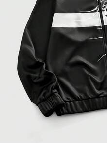 ROMWE MEN Street Life Sudadera con estampado gráfico para hombre, sudadera de manga larga de moda - Negro - Ver 3