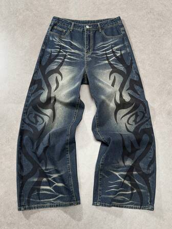 Herren Lässig Jeans mit abgenutztem Muster