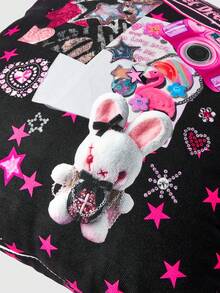 ROMWE Anime 靠垫套 - 粉色 - 查看 2