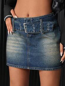 EURMUSE 女士简约腰带紧身裙，休闲日常穿着