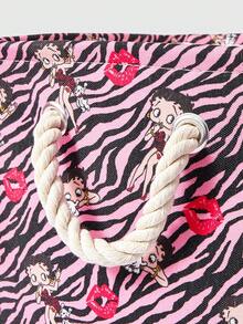 Betty Boop | ROMWE 嘴唇和卡通图案大容量洗衣篮/脏衣篮 - 彩色 - 查看 4