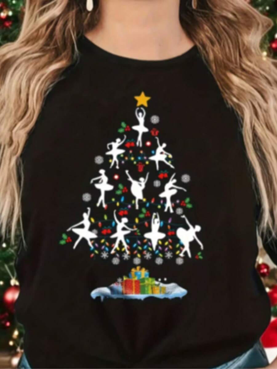 Playera Negra Árbol de Bailarinas 🎄🩰 - Negro - Ver 1