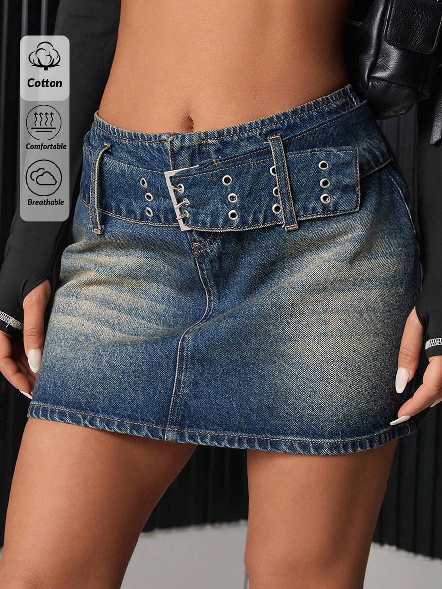 EURMUSE 女士简约腰带紧身裙，休闲日常穿着