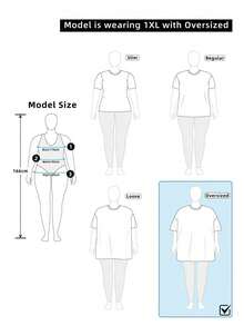 SHEIN LUNE Women's Plus Size Casual Solid Color Crew Neck Long Sleeve Knit T-Shirt, Autumn/Winter - Army Green - View 6