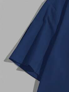 Manfinity Joysei Casual Everyday Wear Round Neck Short Sleeve Men T-Shirts - Navy Blue - View 3