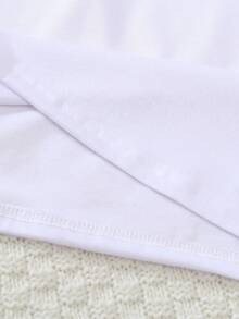 SHEIN Vintaside Kids 2pcs/Set Young Boys Casual Outfit - Light Blue Denim Bib Overalls Paired With Solid White Short Sleeve T-Shirt, Versatile Daily Wear - Blue and White - View 4